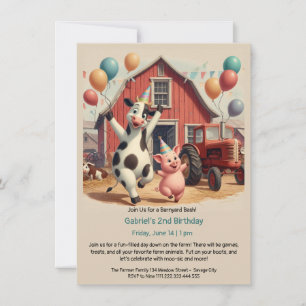 Customizable Barnyard Animal Birthday Invitation 