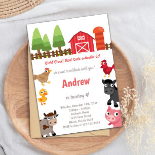 Customizable Barnyard Birthday Invitation