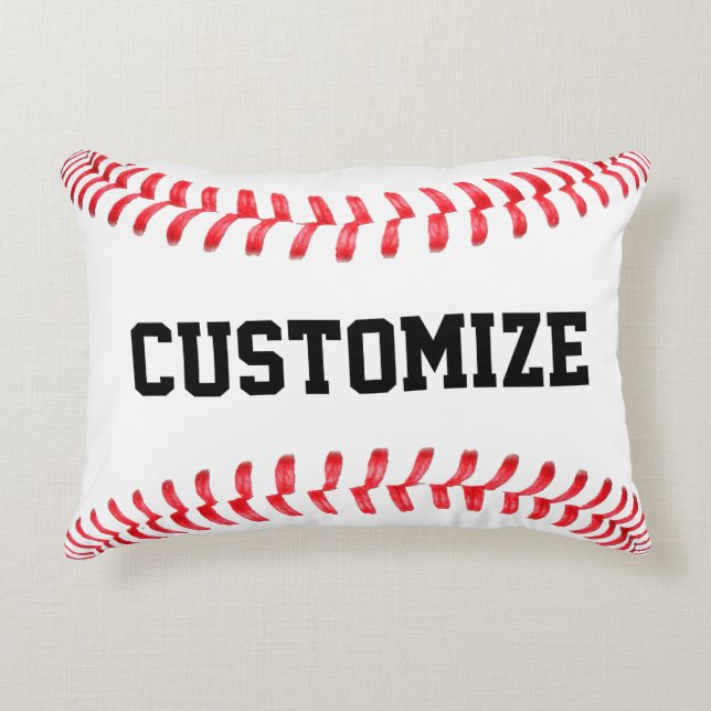 Customizable Baseball Bedroom Accent Pillow (Front)