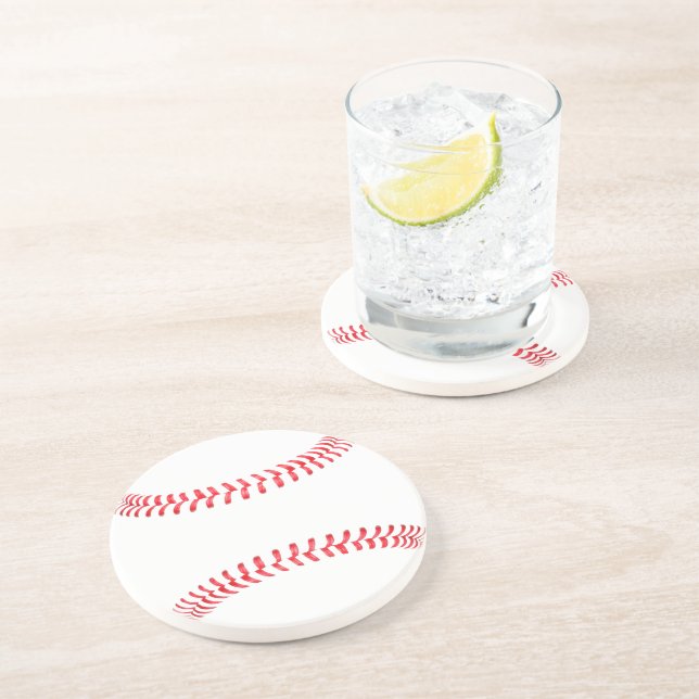 Customizable Baseball Beverage Coaster (Side)