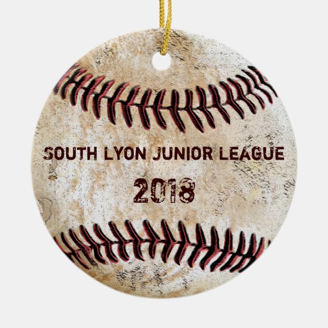 Customizable Baseball Coach Ornaments, Your Text Ceramic Ornament (Front)