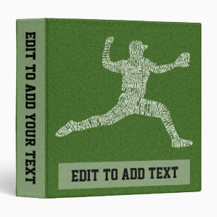 Customizable Baseball Pitcher Word Art Binder