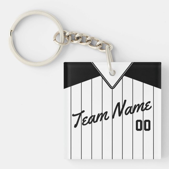 Customizable Baseball Softball Jersey Keyring (Front)