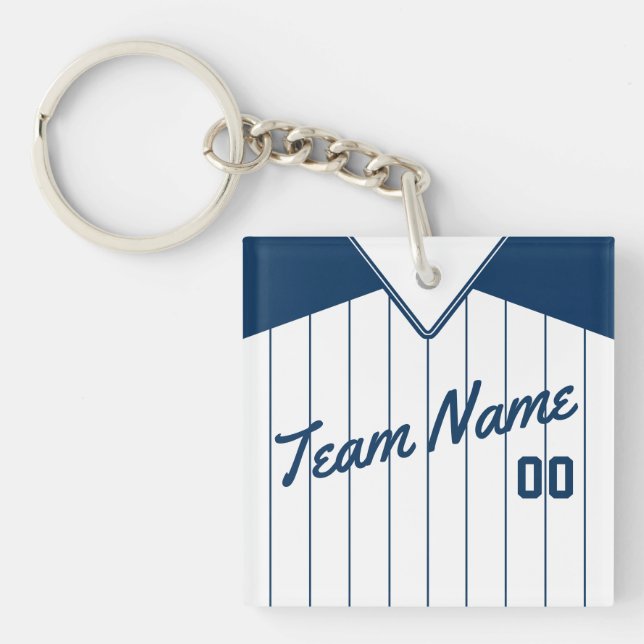 Customizable Baseball Softball Jersey Keyring (Front)
