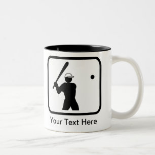 Customizable Baseballer Logo Two-Tone Coffee Mug