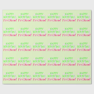Customizable, Basic 20th Birthday Wrapping Paper