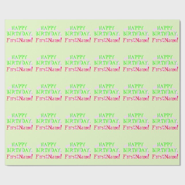 Customizable, Basic 20th Birthday Wrapping Paper (Flat)