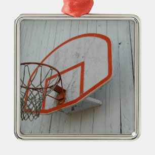 Customizable Basketball Hoop Design Metal Ornament