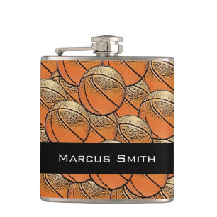 Customizable basketball pattern flask
