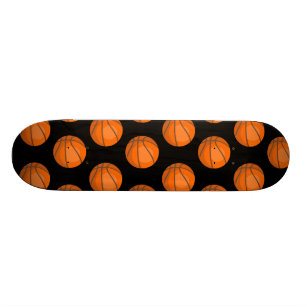 Customizable Basketball Pattern Skateboard