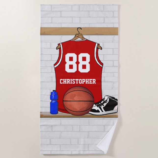 Customizable basketball player design beach towel (Front)