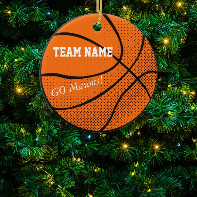 Customizable Basketball Team Ceramic Ornament (Creator Uploaded)