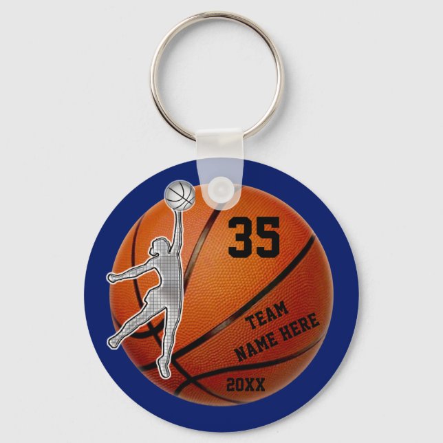 Customizable Basketball Team Gift Ideas for Girls Keychain (Front)