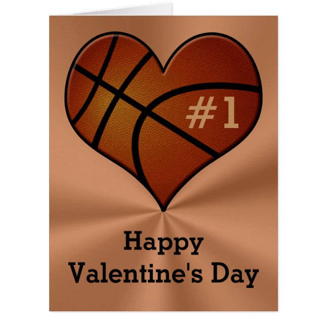 Customizable Basketball Valentine's Day Cards (Front)