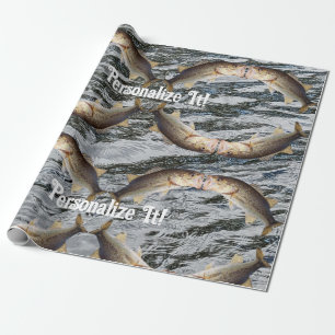 Customizable Bass Kissing Fish Wrapping Paper