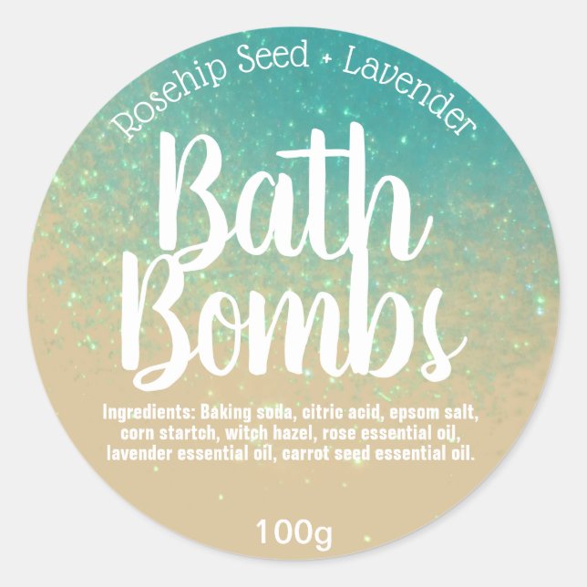 Customizable Bath Bomb Label (Front)