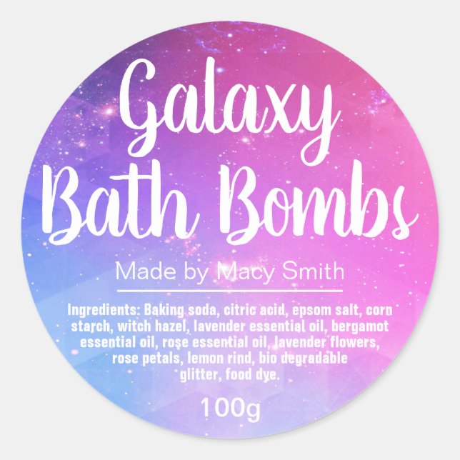 Customizable Bath Bomb Label (Front)