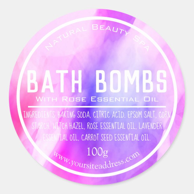 Customizable Bath Bomb Label (Front)