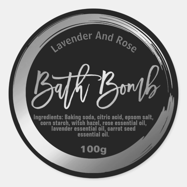 Customizable Bath Bomb Label (Front)