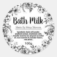 Customizable Bath Milk Label