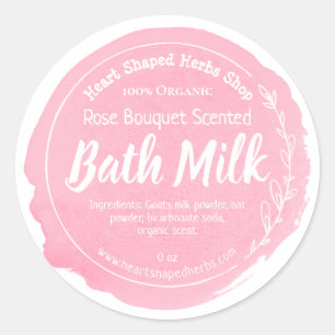 Customizable Bath Milk Label Handmade Business