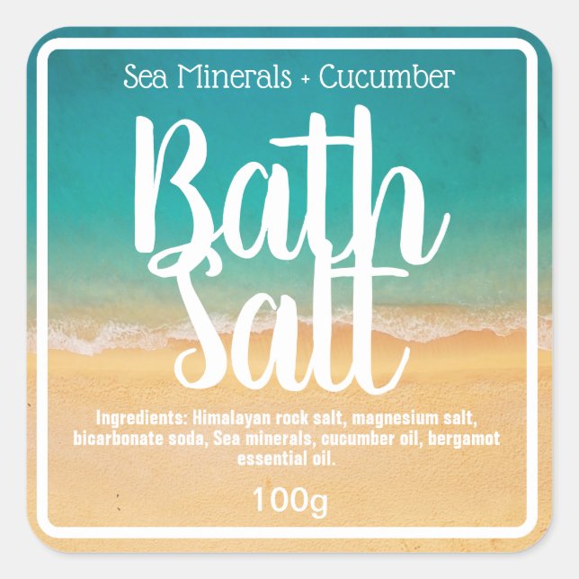Customizable Bath Salt Label (Front)