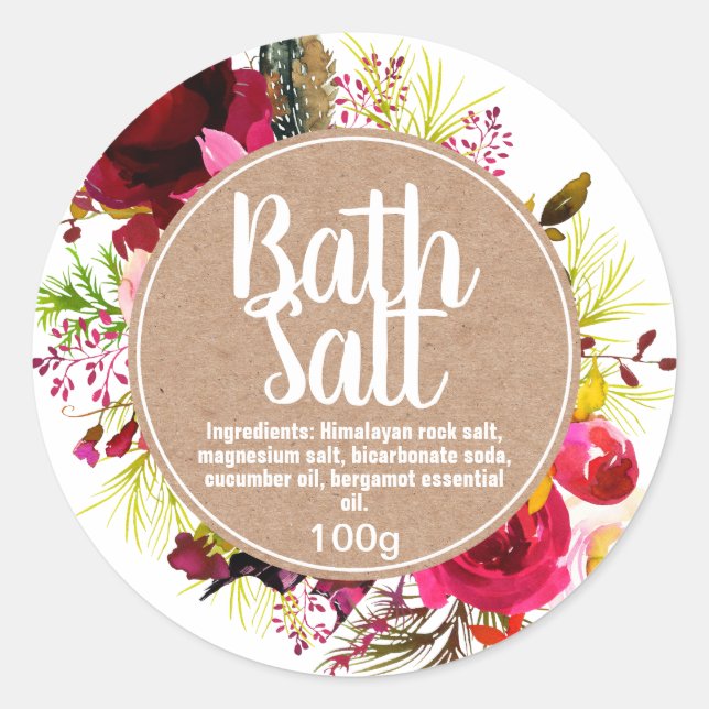 Customizable Bath Salt Label (Front)