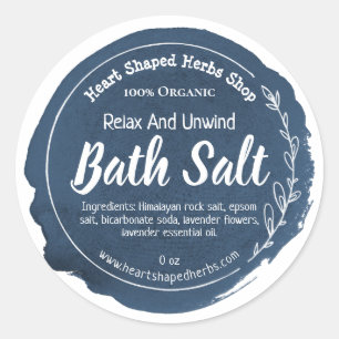 Customizable Bath Salt Label Handmade Business
