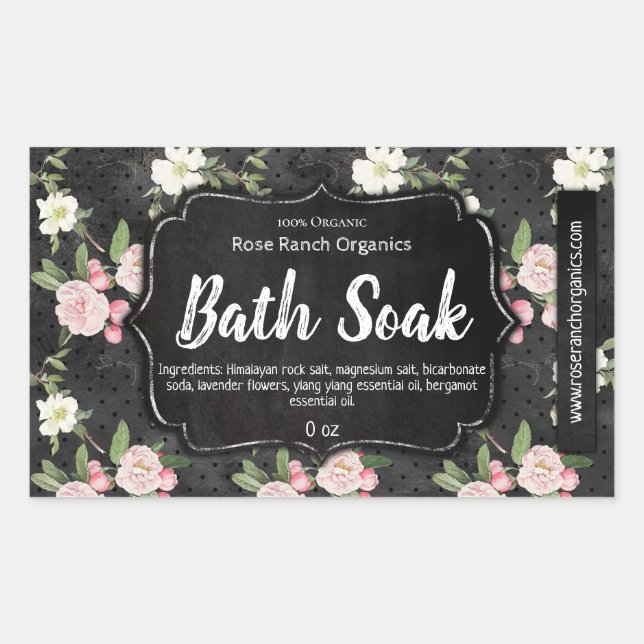 Customizable Bath Soak Label Handmade Business (Front)