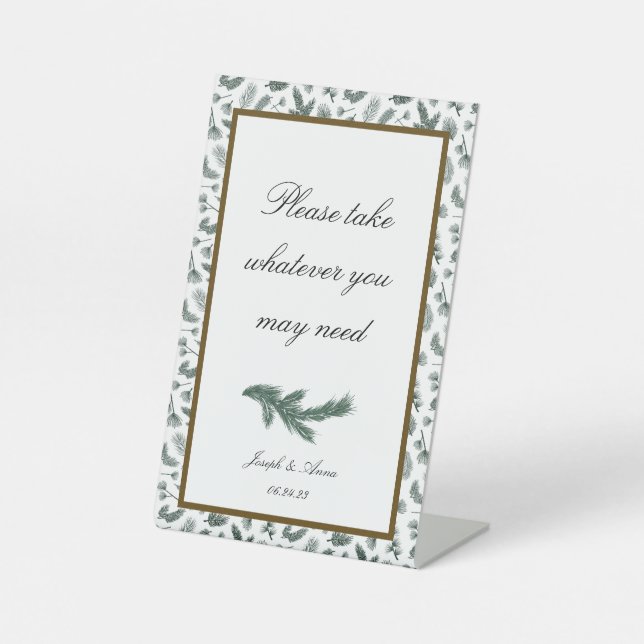 Customizable Bathroom Sign in Pine (Front)