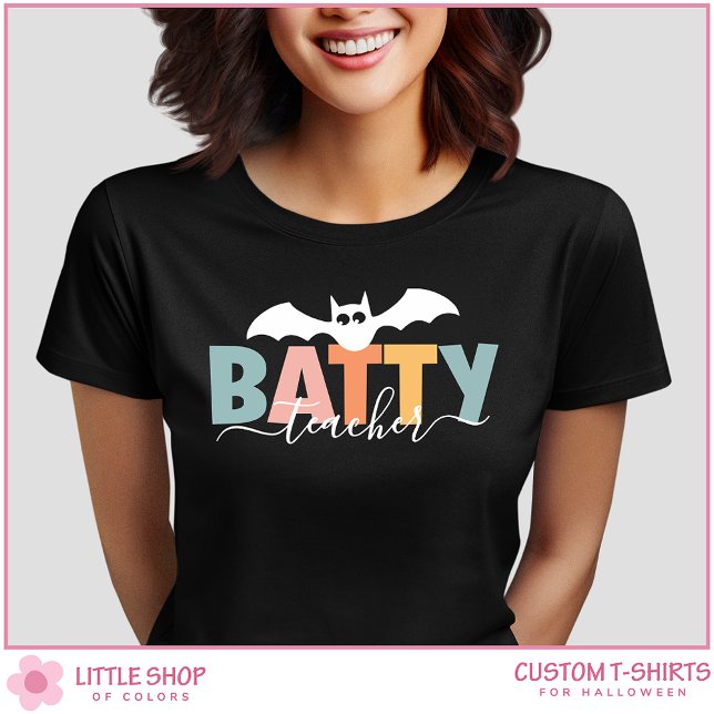 Customizable Batty Teacher Halloween T-Shirt (Creator Uploaded)