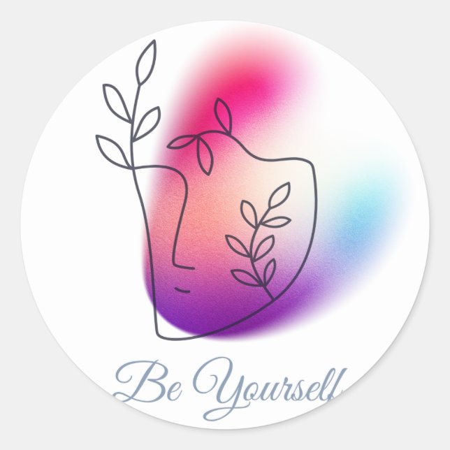 Customizable "Be Yourself" Classic Round Stickers (Front)
