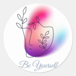Customizable "Be Yourself" Classic Round Stickers