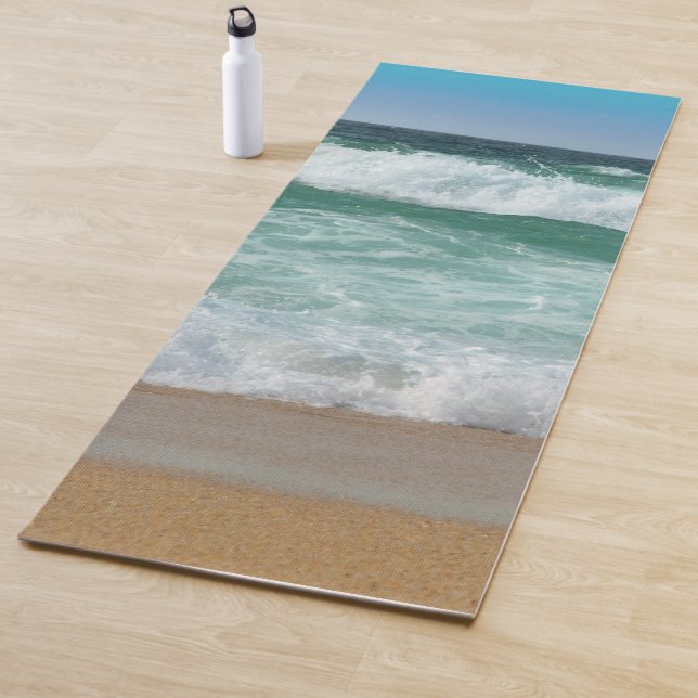 Customizable Beach Sea Waves Seaside Sand Template Yoga Mat (In Situ)