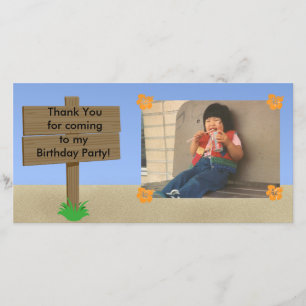 Customizable Beach Sign Photo Card