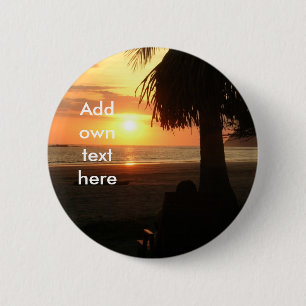 customizable beach sunset badge 2 inch round button