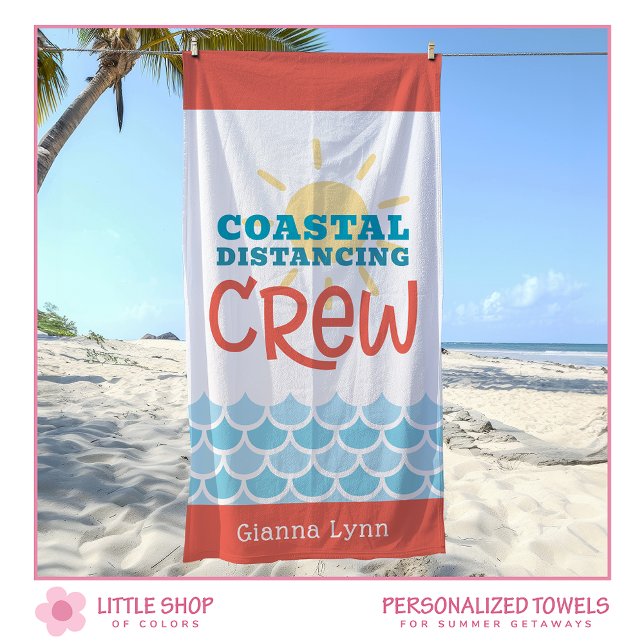 Customizable Beach Theme Sun Waves Beach Towel (Creator Uploaded)