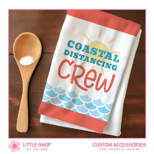 Customizable Beach Theme Sun Waves Kitchen Towel