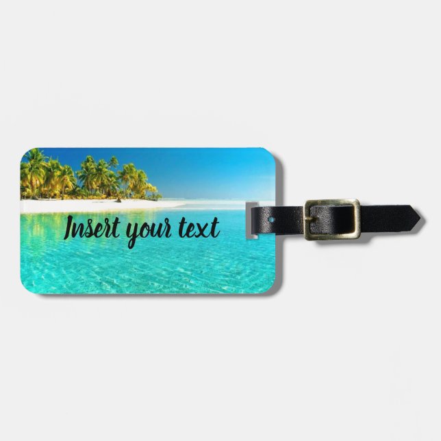 Customizable beach view luggage tag (Front Horizontal)