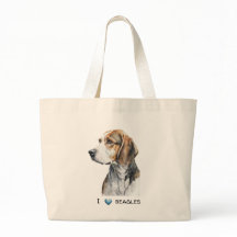 Customizable beagle canvas tote