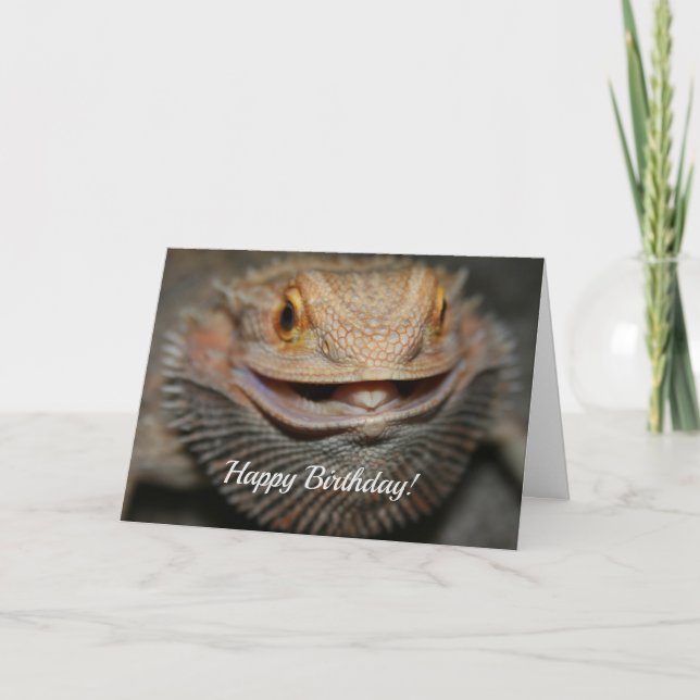 Customizable Bearded Dragon Holiday Card (Front)
