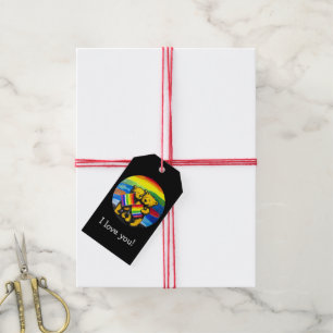 Customizable Bears Love Couple LGBT Rainbow Flag Gift Tags