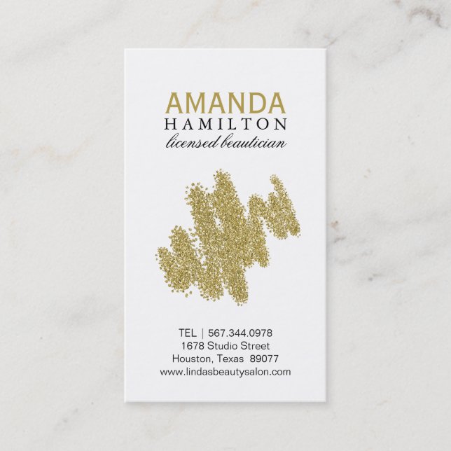 Customizable Beautician Business Card (Front)