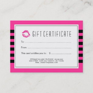 Customizable Beautician Gift Certificate