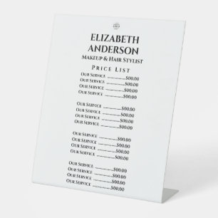 Customizable Beauty Salon Price List Template Pedestal Sign