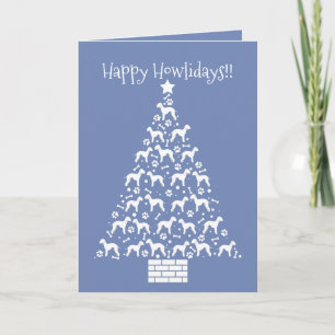 Customizable Bedlington Terrier Holiday Card