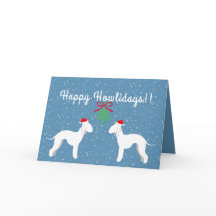 Customizable Bedlington Terrier Holiday Card