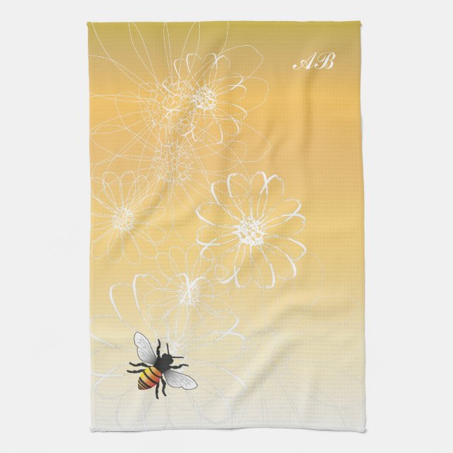 Customizable: Bee Kitchen Towel (Vertical)