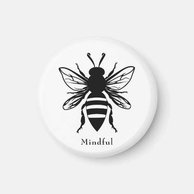 Customizable Bee Mindful Magnet (Front)
