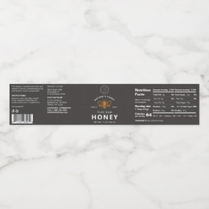 Customizable Bee Themed Honey Jar Wraparound Label